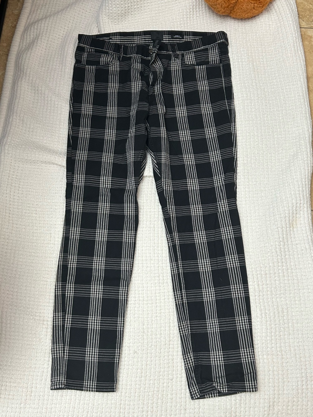 H&M Black and White Plaid Dress Pants